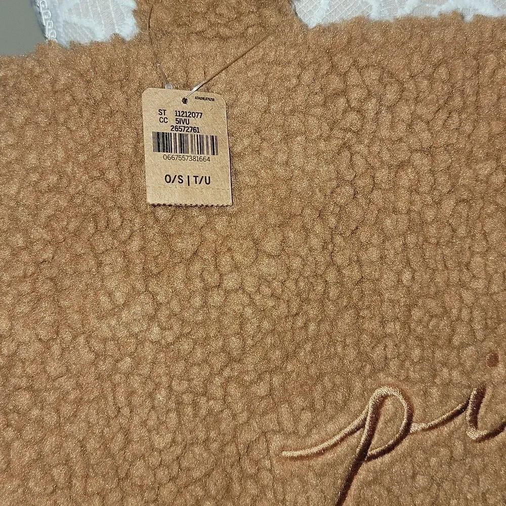NWT Pink Victoria's Secret Cozy Teddy Bear Plush Sherpa Large Tote Bag